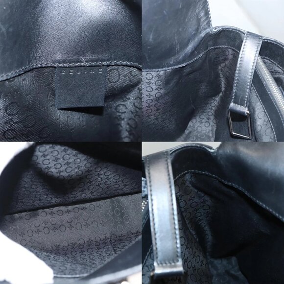 CELINE C Macadam Canvas Hand Bag Black Silver Auth bs24420 - Picture 15 of 15